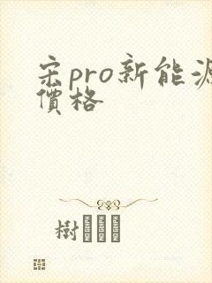 宋pro新能源价格 宋pro新能源价格
