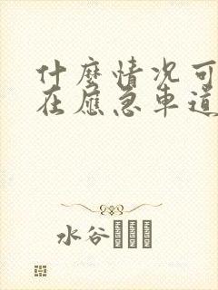 什么情况可以停在应急车道