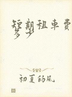 短期租车费用是多少
