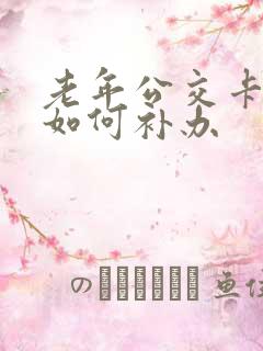老年公交卡丢了如何补办