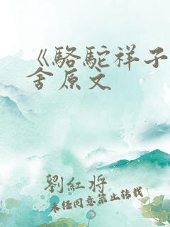 《骆驼祥子》老舍原文
