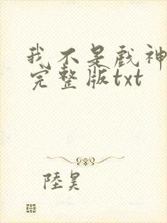 我不是戏神小说完整版txt