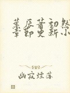 叶辰萧初然最新章节更新小说