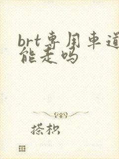 brt专用车道能走吗