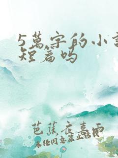 5万字的小说是短篇吗