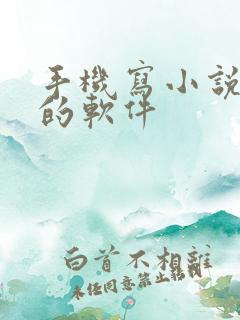 手机写小说赚钱的软件