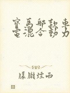 宝马哪款车是油电混合动力