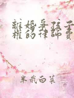 离婚争孩子抚养权的律师费要多少