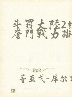斗罗大陆2绝世唐门战力排名