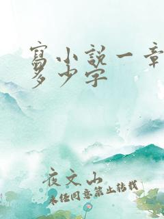 写小说一章大概多少字