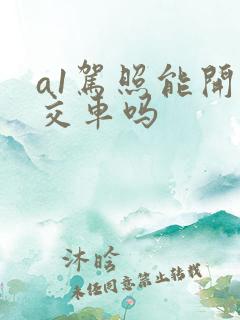 a1驾照能开公交车吗