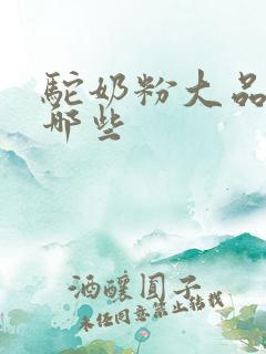 驼奶粉大品牌有哪些