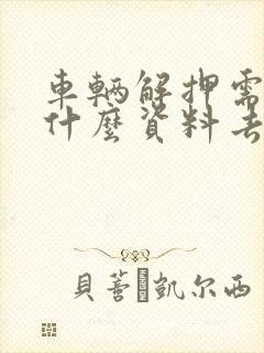 车辆解押需要带什么资料去车管所