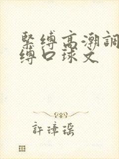 紧缚高潮调教束缚口球文