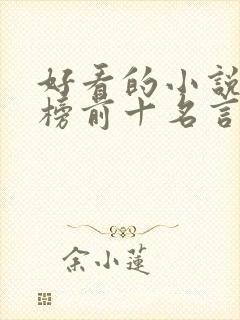 好看的小说排行榜前十名言情