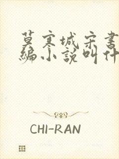 莫寒城宋书桐改编小说叫什么 莫寒城宋书桐改编小说叫什么