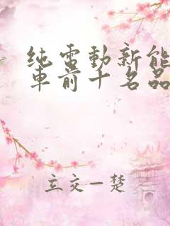 纯电动新能源汽车前十名品牌