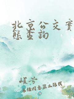 北京公交实时动态查询