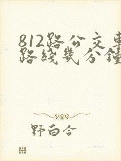 812路公交车路线几分钟一趟