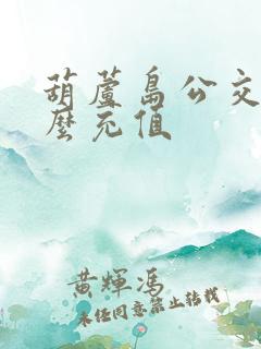 葫芦岛公交卡怎么充值