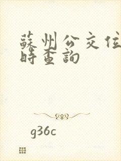 苏州公交位置实时查询