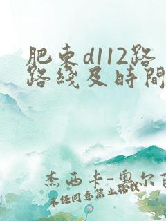 肥东d112路路线及时间表
