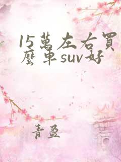 15万左右买什么车suv好