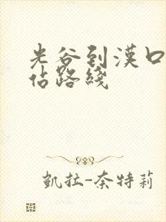 光谷到汉口火车站路线