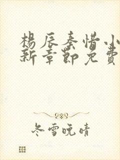 杨辰秦惜小说最新章节免费阅读无弹窗