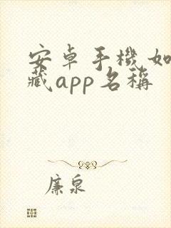 安卓手机如何隐藏app名称