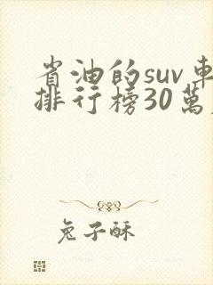 省油的suv车排行榜30万左右
