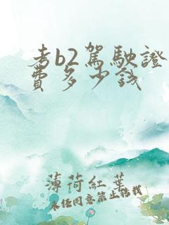 考b2驾驶证学费多少钱
