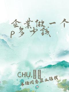 企业做一个app多少钱