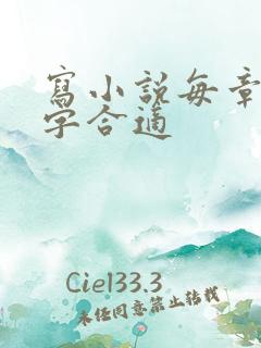 写小说每章多少字合适
