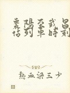 枣阳至武昌火车站列车时刻表 枣阳至武昌火车站列车时刻表