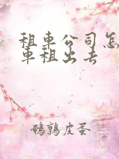 租车公司怎么把车租出去