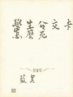 学生公交卡充值怎么充