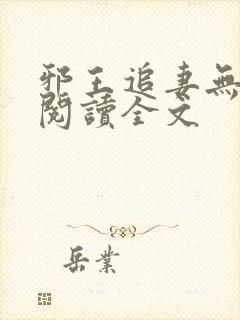 邪王追妻无删减阅读全文
