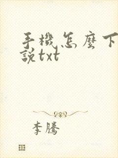 手机怎么下载小说txt 手机怎么下载小说txt