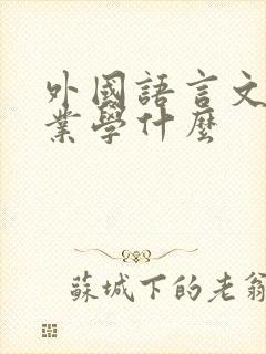 外国语言文学专业学什么