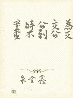 实时公交为什么查不到公交车在哪