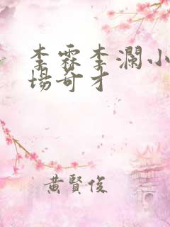 李霖李澜小说官场奇才 李霖李澜小说官场奇才