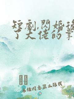 短剧,闪婚后成了大佬的掌心之物