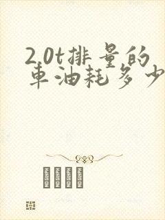 2.0t排量的车油耗多少钱一公里