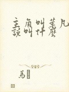 主角叫叶凡的小说叫什么