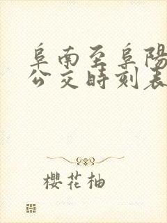 阜南至阜阳城际公交时刻表