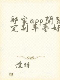 哪家app开发定制平台好