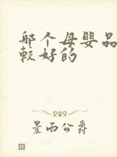 哪个母婴品牌比较好的