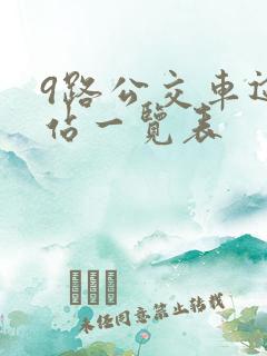 9路公交车途经站一览表