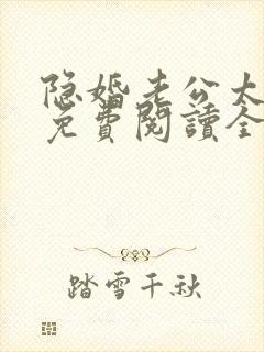 隐婚老公太神秘免费阅读全
